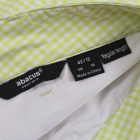 Abacus Women's Skirt Skort Lime Green White Micro Plaid Stretch Size 42/12 Reg - Picture 10 of 16